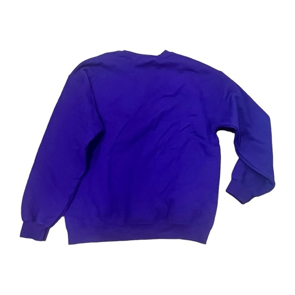 VTG Large Men’s  Nebraska Wesleyan University Crewneck Sweatshirt Purple JIT25 - Picture 3 of 4